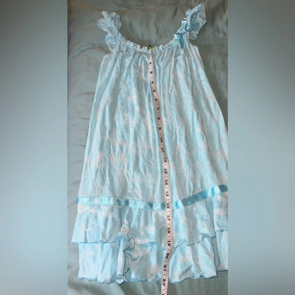 Victoria’s Secret Angels Y2K Blue Floral Babydoll Nightgown Size XS with Ruffle - Picture 8 of 8